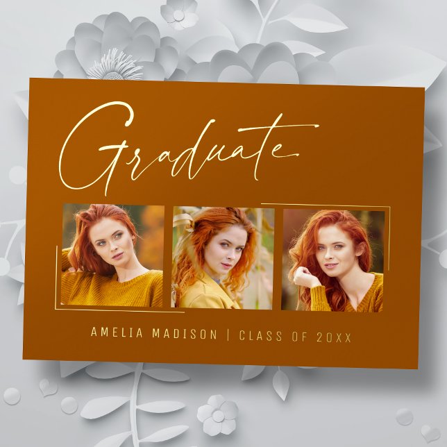 Tarjeta de graduado de escritura de tinta única mí (Subido por el creador)