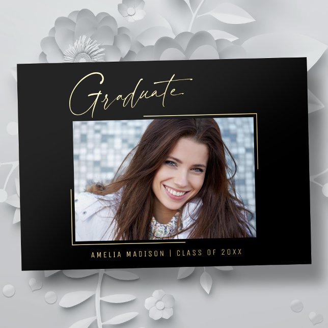 Tarjeta de graduado de escritura de tinta única mí (Subido por el creador)