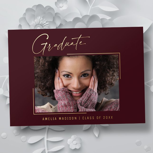 Tarjeta de graduado de escritura de tinta única mí (Subido por el creador)