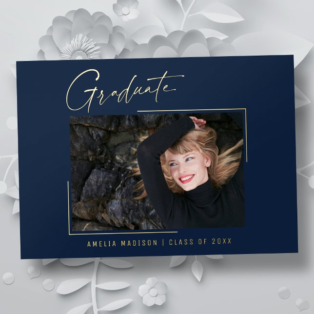 Tarjeta de graduado de escritura de tinta única mí (Subido por el creador)