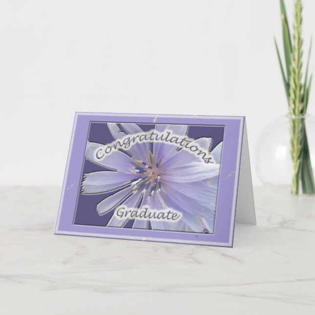 Tarjeta de graduado de felicitaciones de achicoria (Anverso)