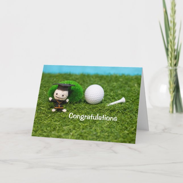 Tarjeta de graduado de felicitaciones de golf (Anverso)