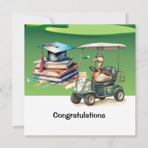 Tarjeta de graduado de felicitaciones por golf