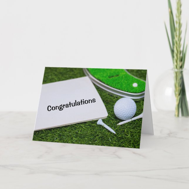 Tarjeta de graduado de golf con bola de golf (Anverso)