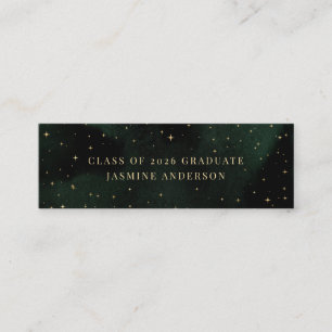 Tarjeta de graduado de la luna creciente esmeralda