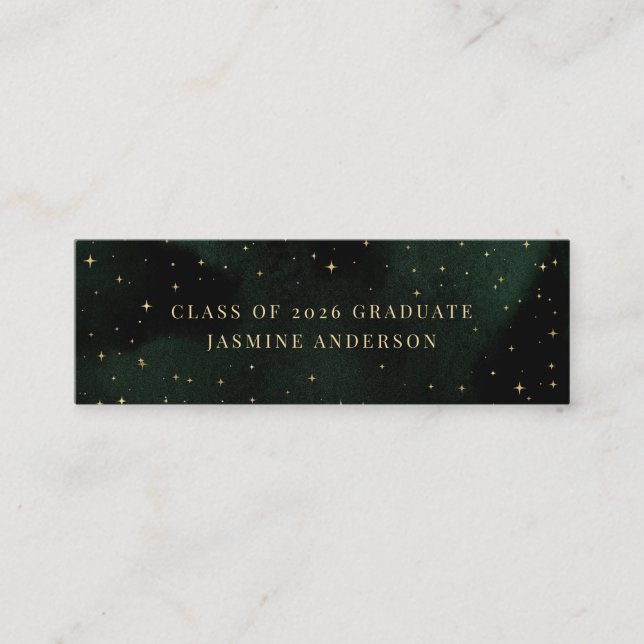 Tarjeta de graduado de la luna creciente esmeralda (Anverso)