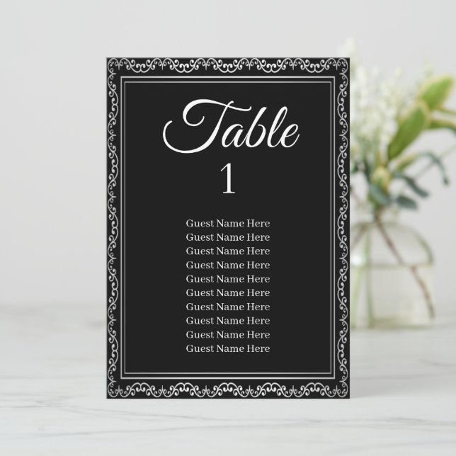 Tarjeta de gráfico de asiento con Boda de marco pl (Anverso de pie)