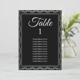 Tarjeta de gráfico de asiento con Boda de marco pl