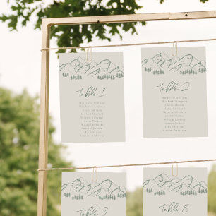 Tarjeta de gráfico de asiento de montaña Árbol de 