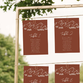 Tarjeta de gráfico de asiento de montaña Árbol de 