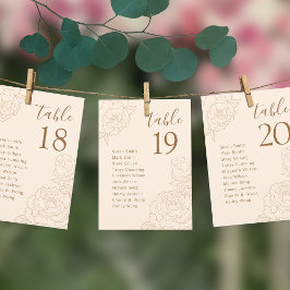 Tarjeta de gráfico de asientos Boda de Peonies Ele