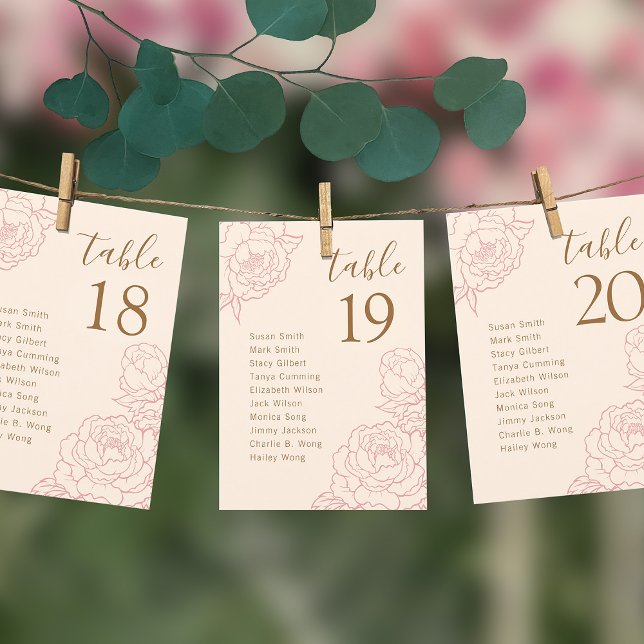Tarjeta de gráfico de asientos Boda de Peonies Ele (Subido por el creador)