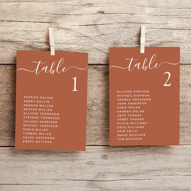 Tarjeta de gráfico de asientos de boda Chic Script (Subido por el creador)