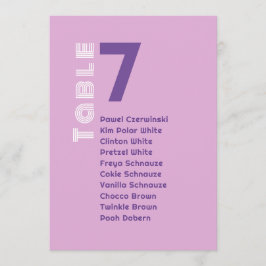 Tarjeta de gráfico de asientos de boda de arte abs