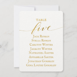 Tarjeta de gráfico de asientos de boda de caligraf