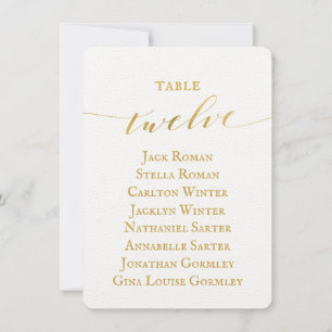 Tarjeta de gráfico de asientos de boda de caligraf