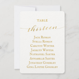 Tarjeta de gráfico de asientos de boda de caligraf