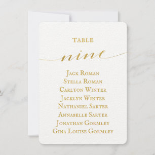 Tarjeta de gráfico de asientos de boda de caligraf