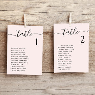Tarjeta de gráfico de asientos de boda de rosa Chi