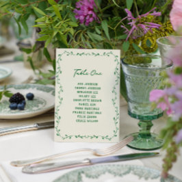 Tarjeta de gráfico de asientos de boda dibujados a