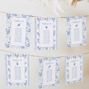 Tarjeta de gráfico de asientos de boda doble cara