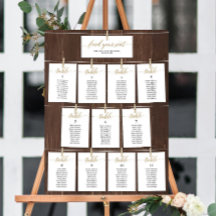 Tarjeta de gráfico de asientos de boda elegante En
