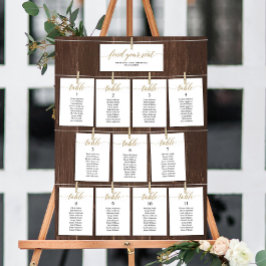 Tarjeta de gráfico de asientos de boda elegante En