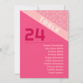 Tarjeta de gráfico de asientos de Boda rojo para R