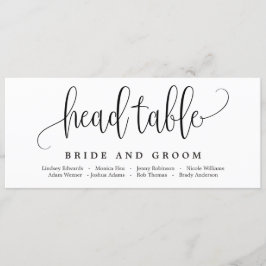 Tarjeta de gráfico de asientos de caligrafía encan