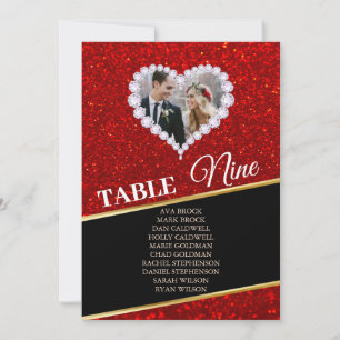 Tarjeta de gráfico de asientos de corazón de diama