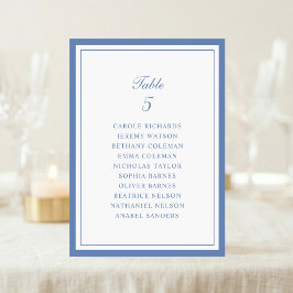 Tarjeta de gráfico de asientos de mesa de boda con
