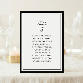 Tarjeta de Gráfico de Asientos de Mesa de Boda con