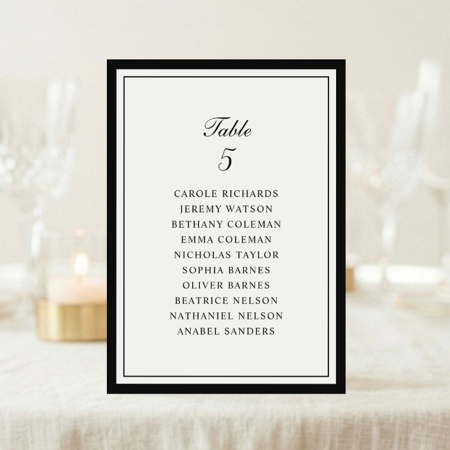 Tarjeta de Gráfico de Asientos de Mesa de Boda con (Subido por el creador)