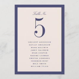 Tarjeta de Gráfico de Asientos de Mesa de Boda Mor