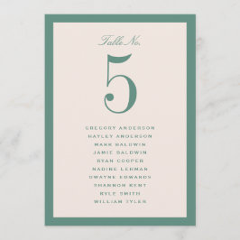 Tarjeta de gráfico de asientos de mesa de boda ver