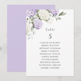 Tarjeta de gráfico de asientos de mesa de Hortensi