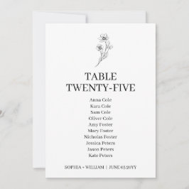 Tarjeta de Gráfico de Asientos de Mesa para Boda S
