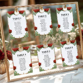 Tarjeta de gráfico de asientos del Boda de rosa ro