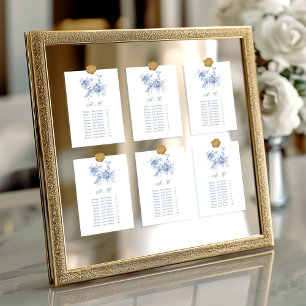 Tarjeta de gráfico de asientos del jardín francés 