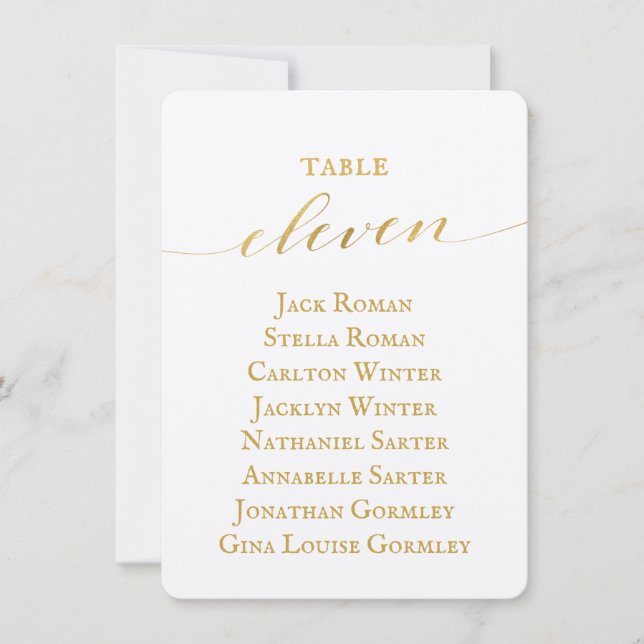 Tarjeta de gráfico de asientos para Boda de caligr (Anverso)