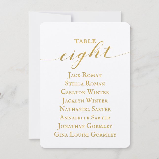 Tarjeta de gráfico de asientos para Boda de caligr (Anverso)