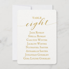 Tarjeta de gráfico de asientos para Boda de caligr