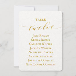 Tarjeta de gráfico de asientos para Boda de caligr