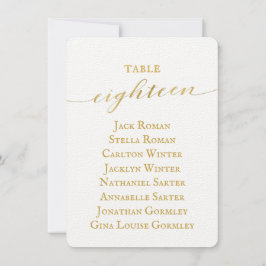 Tarjeta de gráfico de asientos para Boda de caligr
