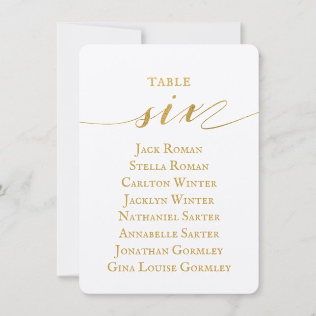 Tarjeta de gráfico de asientos para Boda de caligr (Anverso)