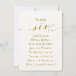 Tarjeta de gráfico de asientos para Boda de caligr