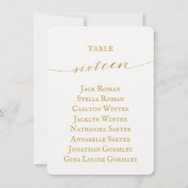 Tarjeta de gráfico de asientos para Boda de caligr