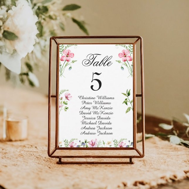 Tarjeta de gráfico de asientos para Boda de flores (Subido por el creador)