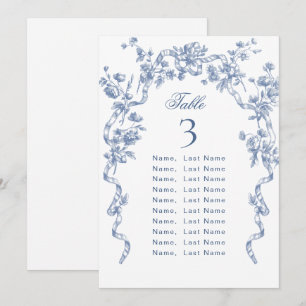Tarjeta de gráfico de asientos victoriana Blue Orn