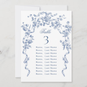 Tarjeta de gráfico de asientos victoriana Blue Orn
